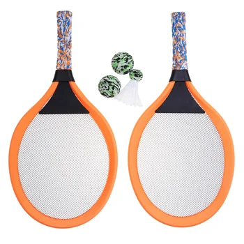 1 Пара детских теннисных ракеток, теннисная ракетка оранжевого цвета, набор теннисных ракеток для начинающих с теннисной ракеткой для детского бадминтона