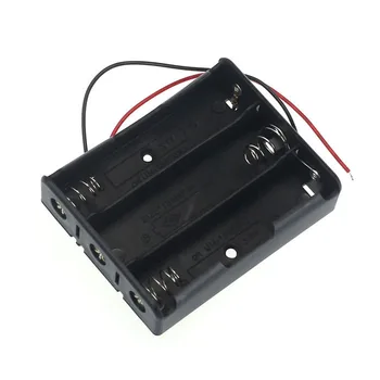1 шт. Пластиковый 3-полосный чехол для хранения аккумуляторов 18650, коробка, держатель для 3x18650 аккумуляторов с проводными выводами