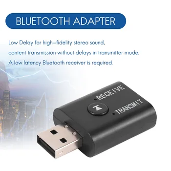 2 в 1 Bluetooth 5,0 USB-адаптер, приемник-передатчик, для беспроводной мыши, клавиатуры, динамика