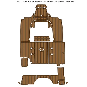 2019 Robalo Explorer 242 Платформа для плавания, Кокпит, коврик для лодки из пеноматериала EVA, коврик для пола из тикового дерева