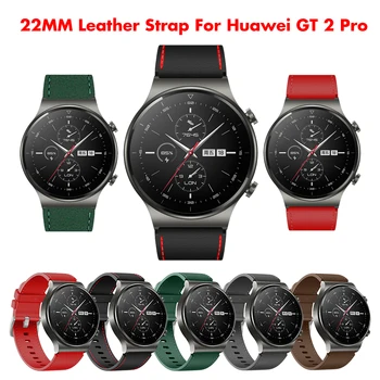 22 мм Кожаный ремешок для Huawei Watch GT 2 Pro Браслет Смарт-часы ремешок для Huawei gt2 pro gt3 Ремешок Замена Браслета correa