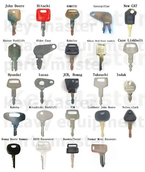 24 Ключа для тяжелой техники, Комплект ключей зажигания для Komatsu Hyster Case JLG, Роликовый погрузчик, экскаватор-Бульдозер, Экскаватор-погрузчик