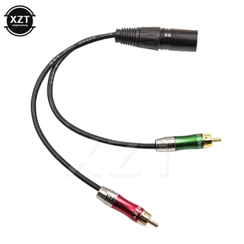 3-контактный кабель Металлический аудиоразъем Кабельный шнур XLR штекер на 2 штекера RCA Аудио адаптер для микрофона DVD TV Стерео аудио усилитель