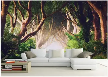 3D фотообои на заказ, красивый зеленый лес, деревья, тв-фон, гостиная, домашний декор, обои для стены 3 d