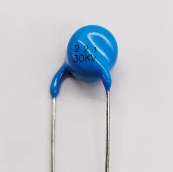 50ШТ Высокочастотный синий керамический чип-конденсатор 30 кВ 221 К 220 ПФ высоковольтный источник питания керамический диэлектрический конденсатор