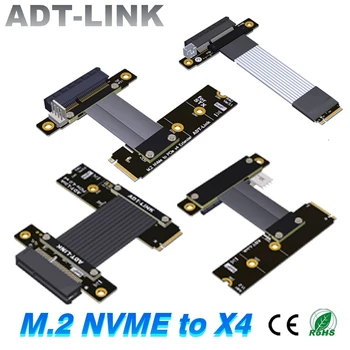 ADT K42 M.2 NGFF NVMe к PCI-E x4 Riser Extender Соединительный Кабель PCI E 4X 4.0 С Поворотом под Углом 90 к графическому процессору Удлинитель Графической видеокарты