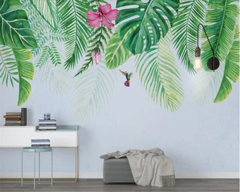 beibehang Пользовательские модные фантазийные обои papel de parede в скандинавском стиле на фоне тропических растений, настенная бумага, фреска