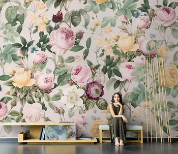beibehang пользовательские пасторальные фотообои с цветком пиона для гостиной, ТВ-фон, обои для дивана, настенная роспись, украшение обоев
