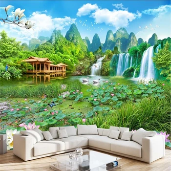 beibehang Пользовательский фото фон пейзаж в Стране чудес, 3D пейзажная живопись, фоновая стена, 3D большая настенная живопись, обои