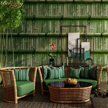 beibehang Ретро имитация зеленых бамбуковых обоев текстура домашнего декора обои для гостиной фон для кабинета рулон обоев