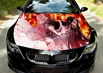 Kamado Nezuko Demon Slayer Наклейка на Капот Автомобиля, Виниловая Наклейка, Графическая Наклейка на Капот, Графическая Наклейка на Капот для Большинства автомобилей, Пользовательская Графика
