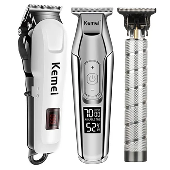 Kemei Машинка для стрижки Волос, Машинки для стрижки волос, Электробритва для мужчин, комплект из 3 предметов, Машинка для стрижки волос, Триммер для мужчин, USB зарядка, Триммер для волос