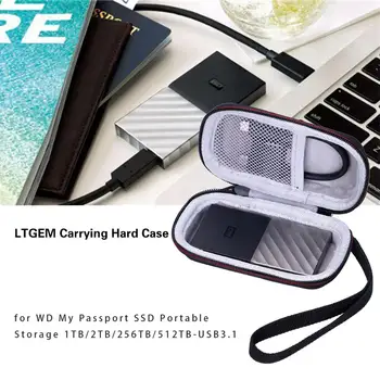 LTGEM EVA Черный Жесткий чехол для переноски Портативного накопителя WD Passport SSD объемом 1 ТБ/2 ТБ/256 ТБ/512 ТБ-USB 3.1