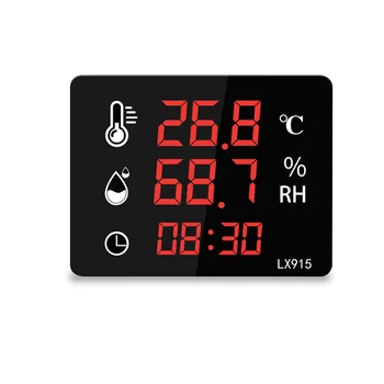 LX915 RongCe Большой светодиодный дисплей Цифровой термометр Настенные часы Измеритель температуры Комнатный термометр