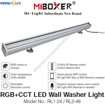 MiBoxer RGB + CCT светодиодный светильник для омывания стен RL1-24 24W RL2-48 48W AC100-240V IP66 Наружная Лампа 2,4 G RF Пульт Дистанционного Управления WiFi Приложение Голосовое Управление