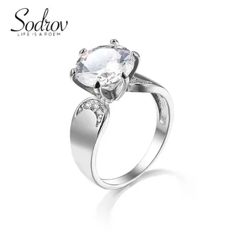 SODROV Белое кольцо с цирконием, свадебные украшения, Обручальные кольца с обещанием для женщин