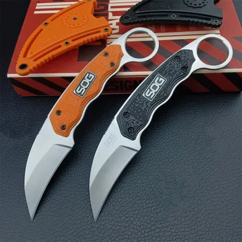 SOG Gambit GB1001-CP Керамбитовый Нож с лезвием 7Cr13Mov, Черные / Оранжевые Ручки, Инструменты для выживания на открытом воздухе, Охоты, Рыбалки, самообороны