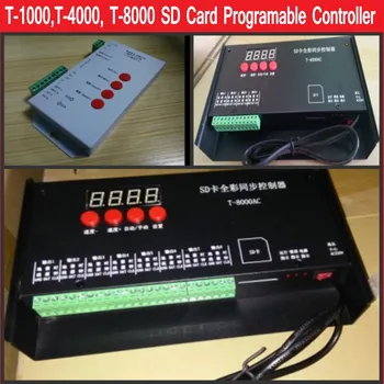 T-1000 T-4000 T-8000 SD-карта RGB светодиодный контроллер WS2801 WS2811 SK6812 WS2812B LPD6803 Программируемый пиксельный контроллер