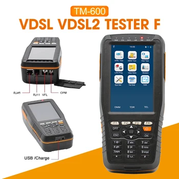 TM-600 VDSL Тестер VDSL2 Инструменты для тестирования и обслуживания линии xDSL DMM OPM VFL Тональный трекер TDR Прибор для обнаружения неисправностей кабеля