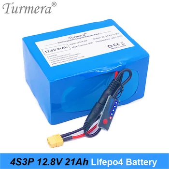 Turmera 32700 Lifepo4 Аккумулятор 4S3P 12,8 V 21Ah 4S 40A Сбалансированный BMS для Лодочного Источника Бесперебойного питания 12V + Индикатор емкости