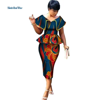 XL, размер в наличии, Африканский восковой принт, комплект юбок из 2 предметов для женщин, одежда Bazin Riche в африканском стиле, WY3200