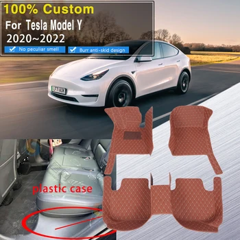 Автомобильный Коврик Для Tesla Model Y 2020 2021 2022 Ковер Водонепроницаемые Накладки Автомобильные Коврики Роскошные Чехлы Полы Tappeto Автомобильные Аксессуары 2023