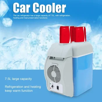Автомобильный Электрический полупроводниковый холодильник 12V, Портативный Нагревательный и охлаждающий бокс, Мини-холодильник 7.5Л