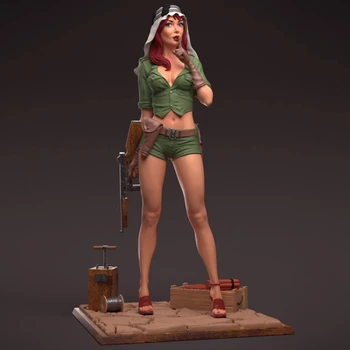 Арабская женщина-солдат, фигурка из смолы, модель 1/24, комплект неокрашенных и разобранных игрушек, бесплатная доставка