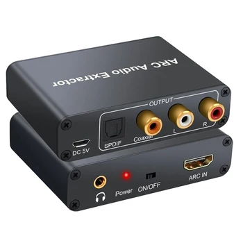 Аудиоадаптер HDMI ARC с обратным каналом, оптоволоконный разъем RCA 3,5 мм для наушников, выходной преобразователь, разъем SPDIF, экстрактор для телевизора