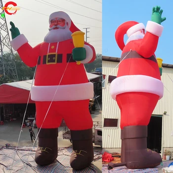 Бесплатная доставка, рождественское украшение для наружной рекламы, 12-метровый большой надувной мультфильм Санта-Клауса для продажи