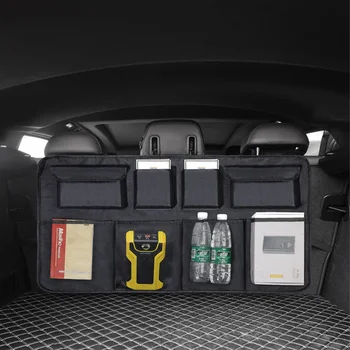 Большая емкость автомобиля багажник организатор вернуться организатор сиденье сумка для хранения с 4 сетчатый карман Оксфорд висит сумка для внедорожный внедорожник