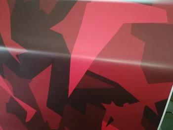 Графическая Черно-красная Камуфляжная Виниловая автомобильная пленка, наклейка для укладки DIY с воздушным выпуском, Пиксельная автомобильная фольга, упаковка
