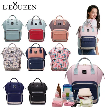 Детская сумка для подгузников LEQUEEN, сумка для подгузников для беременных, Большая Вместительная детская сумка, рюкзак для путешествий, Дизайнерская сумка для ухода за ребенком