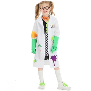 Детский костюм Сумасшедшего ученого Франкенштейна для девочек, детская школьная форма для ролевых игр на Хэллоуин
