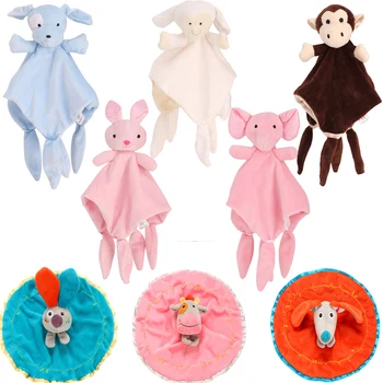 Детское одеяло, полотенце, мягкая Плюшевая игрушка с мультяшными животными, Новорожденные Спящие куклы, игрушка для сна, Успокаивающее полотенце, нагрудники