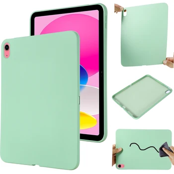 Для iPad 10th 2022 10.9 Чехол Мягкий Премиум Жидкий силиконовый чехол для планшета с флокированием внутри Для iPad 10 поколения