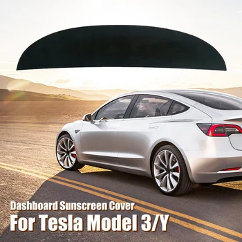 Для Tesla Model 3/Y 17-23, крышка приборной панели, Замшевая защита от солнца, накладка на приборную панель, защита от солнца, аксессуары для интерьера