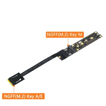 Дополнительная плата NGFF M.2 Key AE Male To Key M Female Адаптер платы с Кабелем M2 KEY AE to NVME для 2230 2242 2260 2280 M.2 NVME SSD