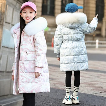 Зимняя плотная теплая куртка-пуховик 2023 года, детская одежда для маленьких девочек, парка с капюшоном, детская одежда, верхняя одежда, зимний костюм, пальто из искусственного меха