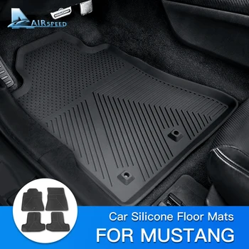 Коврики AIRSPEED для Ford Mustang 2015-2022, Изготовленные на заказ силиконовые Автомобильные аксессуары для пола, Водонепроницаемые пылезащитные коврики для пола