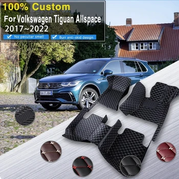 Коврики Для Volkswagen Tiguan Allspace AD BW 2017 ~ 2022 Водонепроницаемый Ковер Автомобильный Коврик Tapis Voiture Автомобильные Аксессуары Для Интерьера