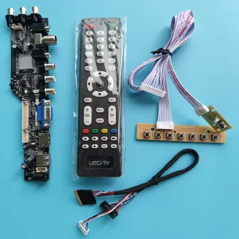 Комплект для NT140WHM-N14/NT140WHM-N47 светодиодный USB VGA ТВ цифровой 1366X768 плата контроллера Панель DVB-T2 HDMI-совместимый AV пульт дистанционного управления 14 