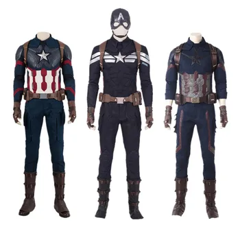 Костюм супергероя Marvel для косплея, Капитан Америка, Стив Роджерс, одежда для ролевых игр, Карнавальный костюм на Хэллоуин с бахилами