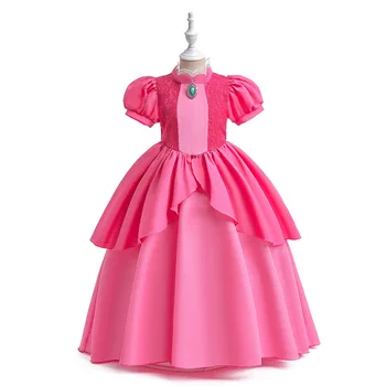Кружевное Лоскутное Платье с пышными рукавами для девочек, Бальное платье Принцессы Брижит, Милое Платье для выступлений