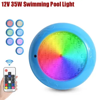 Лампа для бассейна 12 В 35 Вт Настенный пульт дистанционного управления с изменением цвета RGB Ip68 ABS Подводные водонепроницаемые светодиодные фонари для бассейна
