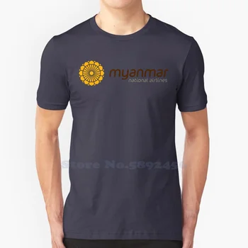 Логотип бренда Myanmar National Airlines 2023, уличная футболка, футболки с рисунком высшего качества