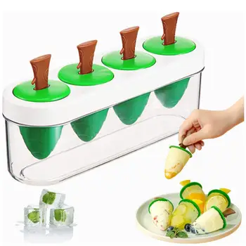 Лоток Для Кубиков Льда Форма Для Мороженого Эскимо DIY Машина Для Приготовления Мороженого Самодельная Коробка Для Льда С Пластиковой Палочкой Форма Для Мороженого Кухонные Гаджеты