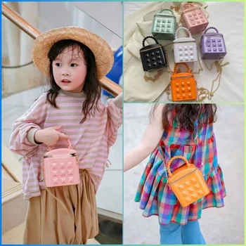 Милая дизайнерская детская сумка для девочки, квадратная сумка, детские кошельки и сумочки, мини-сумка через плечо для девочек, мешочек для монет, бесплатная доставка