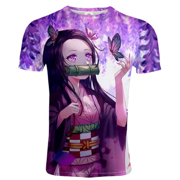 Модная футболка с аниме Для мужчин/женщин Demon Slayer Kimetsu No Yaiba, футболка с 3D принтом, повседневные футболки
