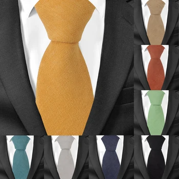 Мужские Хлопчатобумажные Галстуки на шее, Повседневные костюмы, Узкий галстук Gravatas, Однотонные зеленые Мужские галстуки для бизнеса Шириной 7 см, Свадебные мужские Галстуки